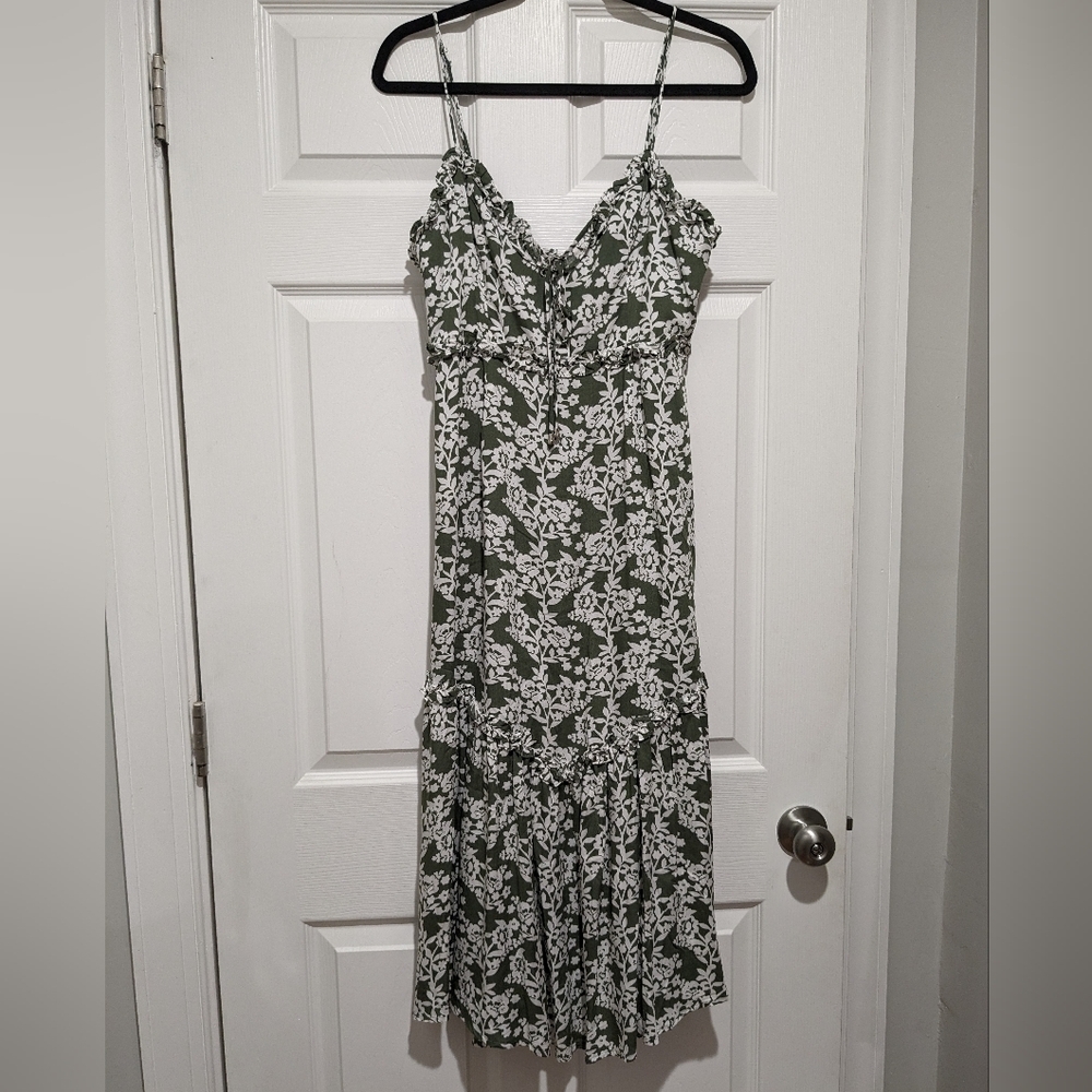 Saints and Secrets Green Floral Dress Size M